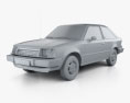 Ford Escort GLX 3-door hatchback 1981 3d model clay render