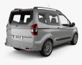 Ford Tourneo Courier 2022 3D模型 后视图