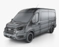 Ford Transit Panel Van L2H2 2022 3d model wire render