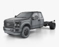 Ford F-550 Super Duty Super Cab Chassis Lariat 2022 3D 모델  wire render