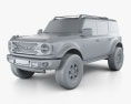 Ford Bronco Badlands Preproduction 4 puertas 2022 Modelo 3D clay render