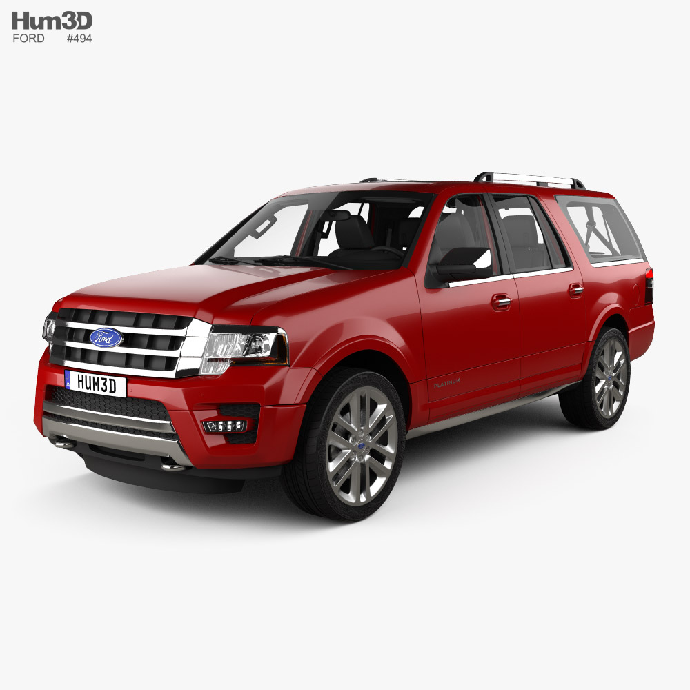 Ford Expedition EL Platinum with HQ interior 2018 3D model
