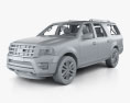 Ford Expedition EL Platinum з детальним інтер'єром 2018 3D модель clay render