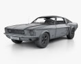 Ford Mustang GT HQインテリアと 1967 3Dモデル wire render