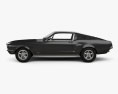 Ford Mustang GT з детальним інтер'єром 1967 3D модель side view