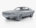 Ford Mustang GT 인테리어 가 있는 1967 3D 모델  clay render