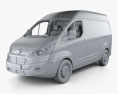 Ford Transit Custom パネルバン L1H2 HQインテリアと 2015 3Dモデル clay render