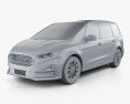Ford Galaxy 2022 3D модель clay render