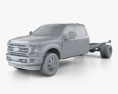 Ford F-550 Super Duty Crew Cab Chassis Lariat 2024 3D模型 clay render