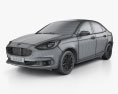 Ford Escort Titanium 2024 3D 모델  wire render
