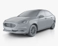 Ford Escort Titanium 2024 3D-Modell clay render