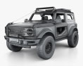 Ford Bronco Preproduction двухдверный с детальным интерьером 2022 3D модель wire render