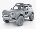 Ford Bronco Preproduction двухдверный с детальным интерьером 2022 3D модель clay render