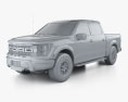 Ford F-150 Super Crew Cab 5.5 ft Bed Raptor Performance Package 2024 3D模型 clay render