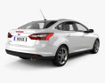 Ford Focus sedan with HQ interior 2013 3d model back view