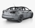 Ford Focus 세단 인테리어 가 있는 2013 3D 모델 