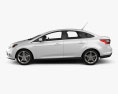 Ford Focus sedan with HQ interior 2013 3d model side view