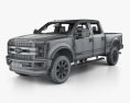 Ford F-350 Super Duty Super Crew Cab King Ranch mit Innenraum 2018 3D-Modell wire render