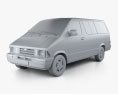 Ford Aerostar XL 1997 3D 모델  clay render