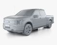 Ford F-150 Lightning Super Crew Cab 5.5ft bed Platinum 2024 3D模型 clay render