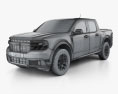 Ford Maverick 混合動力 XLT 2024 3D模型 wire render
