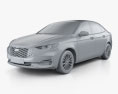 Ford Escort Titanium 2024 3D-Modell clay render