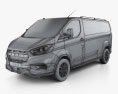 Ford Transit Custom パネルバン L2H1 Trail 2024 3Dモデル wire render