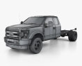 Ford F-550 Super Duty Extended Cab 84CA XL Chassis 2024 3Dモデル wire render