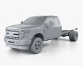 Ford F-550 Super Duty Extended Cab 84CA XL Chassis 2024 3D 모델  clay render