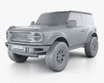 Ford Bronco двухдверный Badlands 2022 3D модель clay render