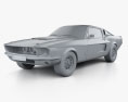 Ford Mustang Shelby GT 500 1967 3Dモデル clay render