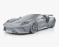 Ford GT Liquid Carbon 2024 3d model clay render
