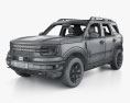 Ford Bronco Sport 带内饰 和发动机 2024 3D模型 wire render