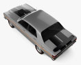 Ford Falcon GT-HO з детальним інтер'єром та двигуном 1974 3D модель top view