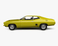 Ford Falcon GT Coupe 인테리어 가 있는 와 엔진이 1976 3D 모델  side view