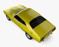 Ford Falcon GT Coupe 인테리어 가 있는 와 엔진이 1976 3D 모델  top view