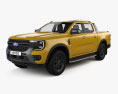 Ford Ranger 双人驾驶室 Wildtrak 2024 3D模型