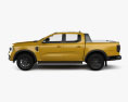 Ford Ranger Double Cab Wildtrak 2024 3d model side view
