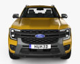 Ford Ranger 双人驾驶室 Wildtrak 2024 3D模型 正面图