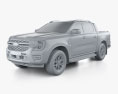 Ford Ranger ダブルキャブ Wildtrak 2024 3Dモデル clay render