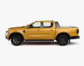 Ford Ranger Подвійна кабіна Wildtrak з детальним інтер'єром 2024 3D модель side view