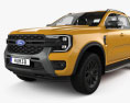 Ford Ranger Double Cab Wildtrak with HQ interior 2024 3d model