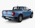 Ford Ranger Double Cab XLT 2024 3d model back view