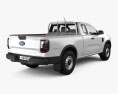 Ford Ranger Extended Cab XL 2024 3D 모델  back view