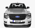 Ford Ranger Extended Cab XL 2024 Modello 3D vista frontale