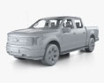 Ford F-150 Lightning Super Crew Cab 5.5ft ベッド Platinum インテリアと 2024 3Dモデル clay render