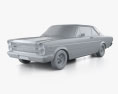 Ford Galaxie 500 coupe 1969 3Dモデル clay render
