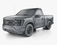 Ford F-150 Regular Cab 6.5 ft Bed XL 2024 3D模型 wire render