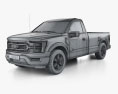 Ford F-150 Regular Cab 8 ft Bed XLT 2024 3Dモデル wire render