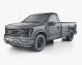Ford F-150 Regular Cab 8 ft Bed XL 2024 3D模型 wire render